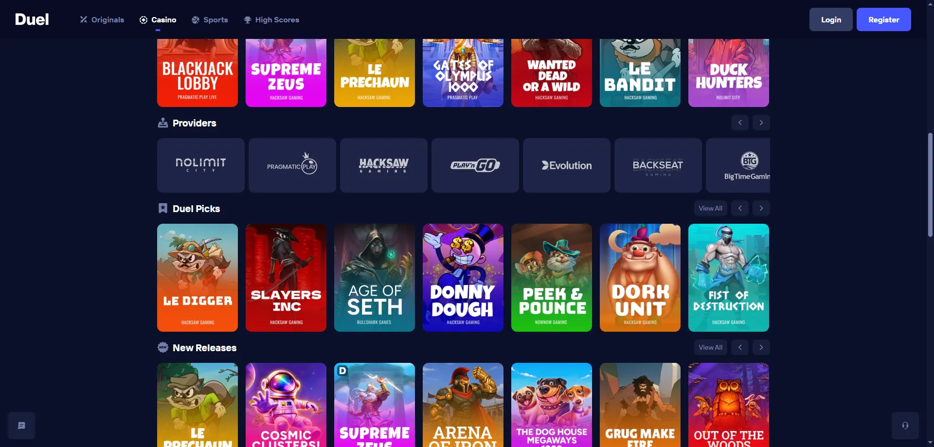 Duel Casino mobile web app ottimizzata per iOS e Android