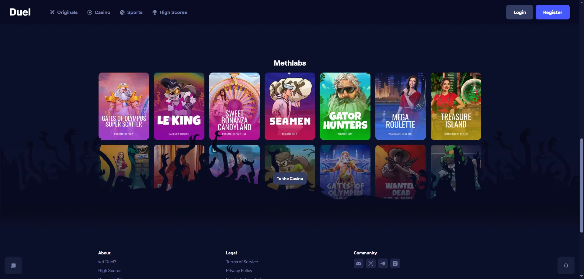 Slot machine e giochi live su Duel Casino per giocatori italiani